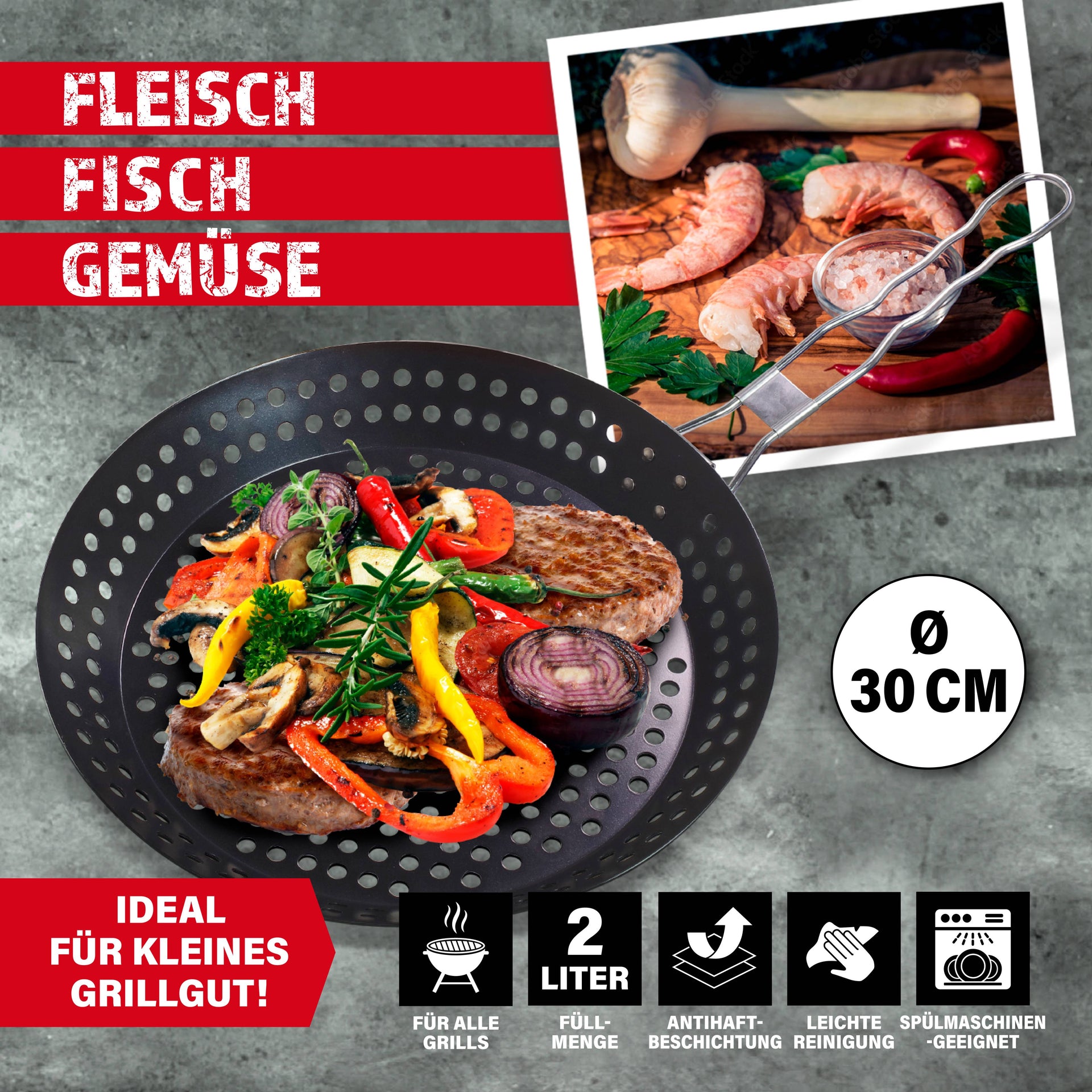 BBQ Boss Grill- und Gemüsepfanne