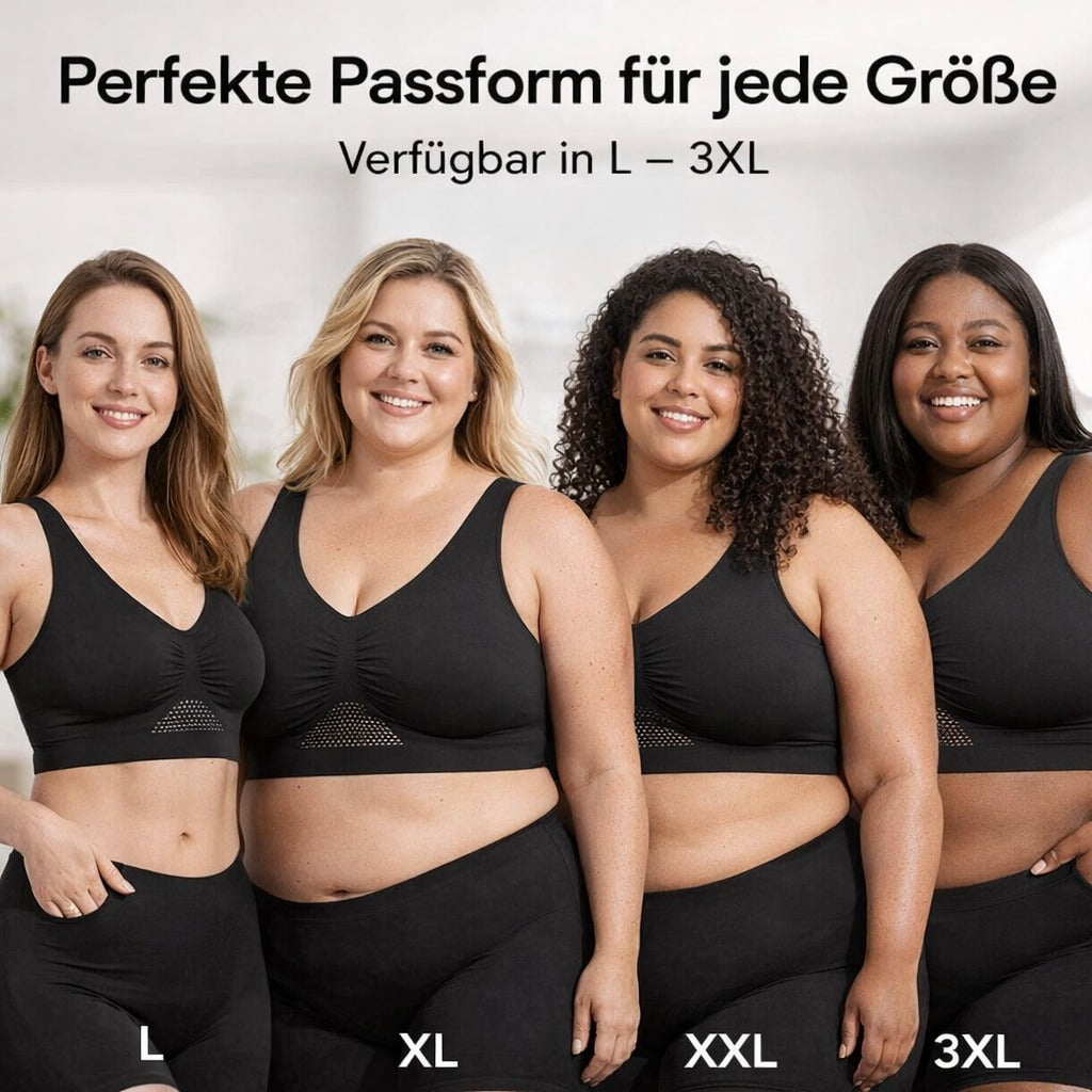 Smart Tex Sport BH 3er Set "Sporty" Klassik, Gr. L - Smarttex Sport BH-Set Damen – 3er Set Sport-BHs, Bequemer Komfort-BH ohne Bügel, Atmungsaktiv & Elastisch, Ideal für Fitness, Yoga, Training und Alltag, Größe L