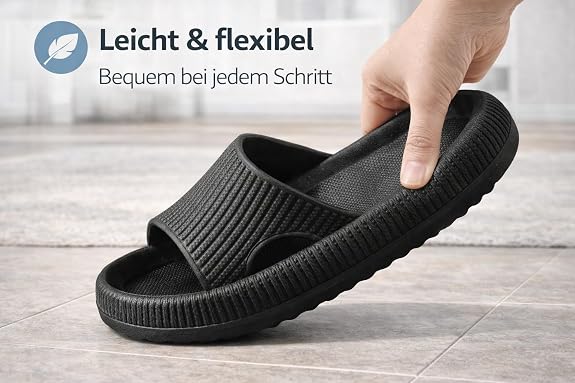 Relax Vital Wolken Slipper, schwarz, Größe 43, Polybag / Hang Tag