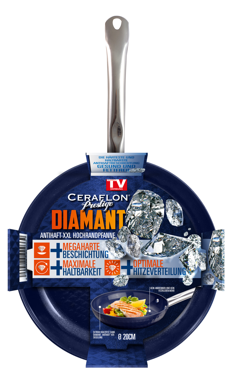 Ceraflon Prestige Diamant Antihaft XXL Aluguss-Pfanne blau-2