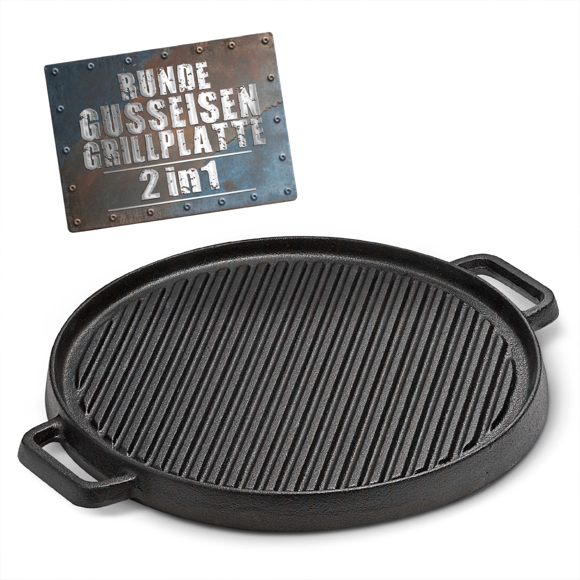 BBQ Boss 2 in 1 Grillplatte rund, 30cm-1