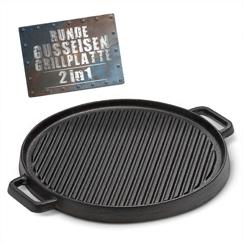 BBQ Boss 2 in 1 Grillplatte rund, 30cm-1