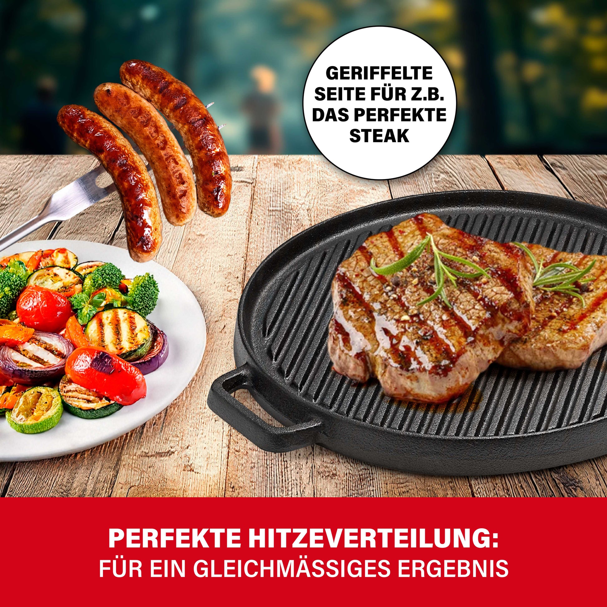 BBQ Boss 2 in 1 Grillplatte rund, 30cm-3