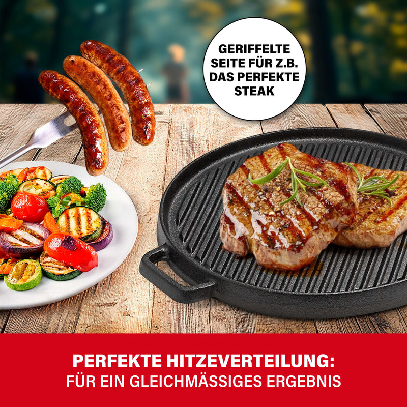 BBQ Boss 2 in 1 Grillplatte rund, 30cm-3