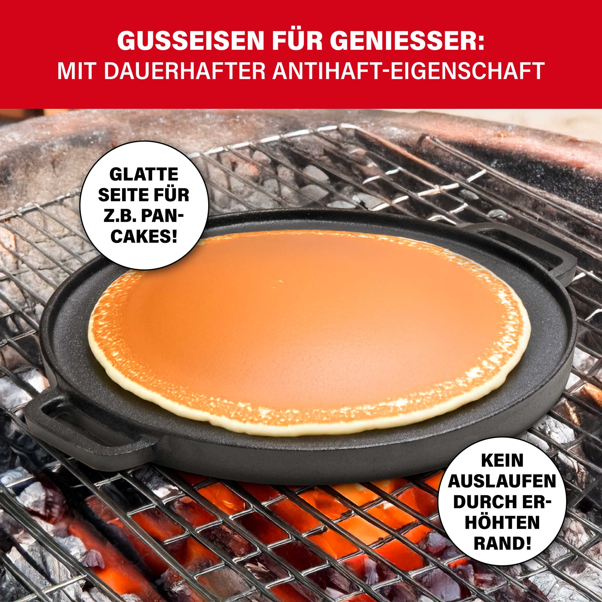 BBQ Boss 2 in 1 Grillplatte rund, 30cm-4