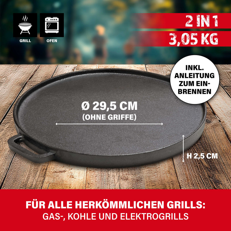 BBQ Boss 2 in 1 Grillplatte rund, 30cm-7