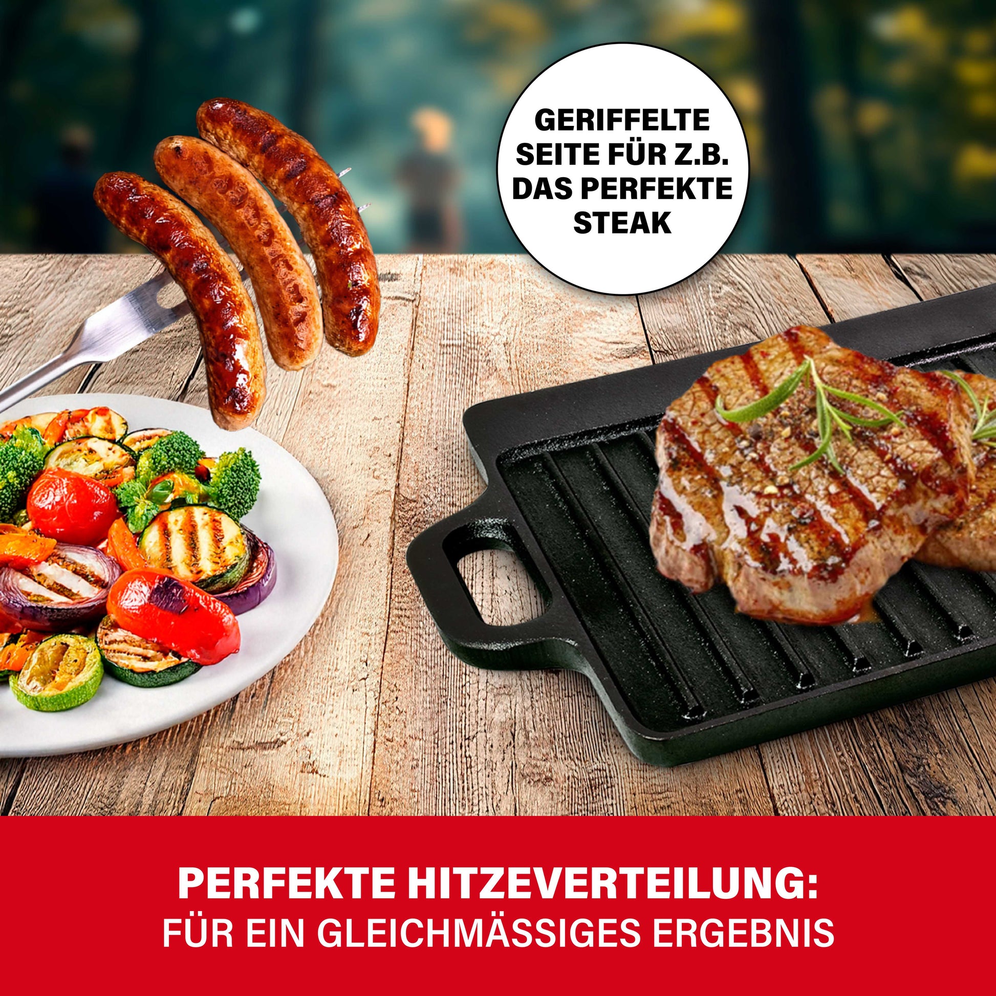 BBQ Boss Gusseisen Grillplatte 2 in 1-3