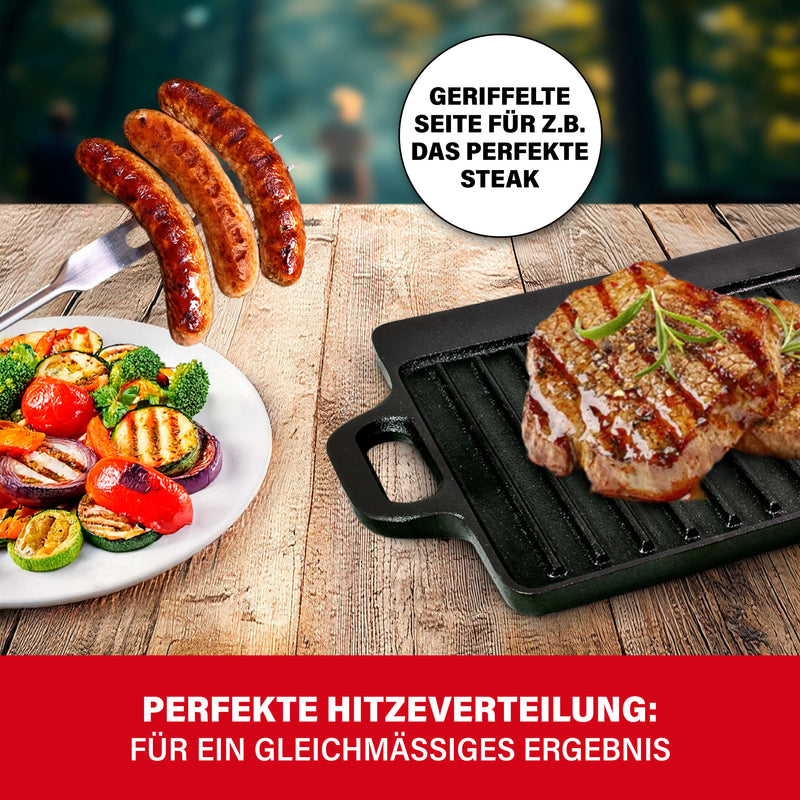 BBQ Boss Gusseisen Grillplatte 2 in 1-3