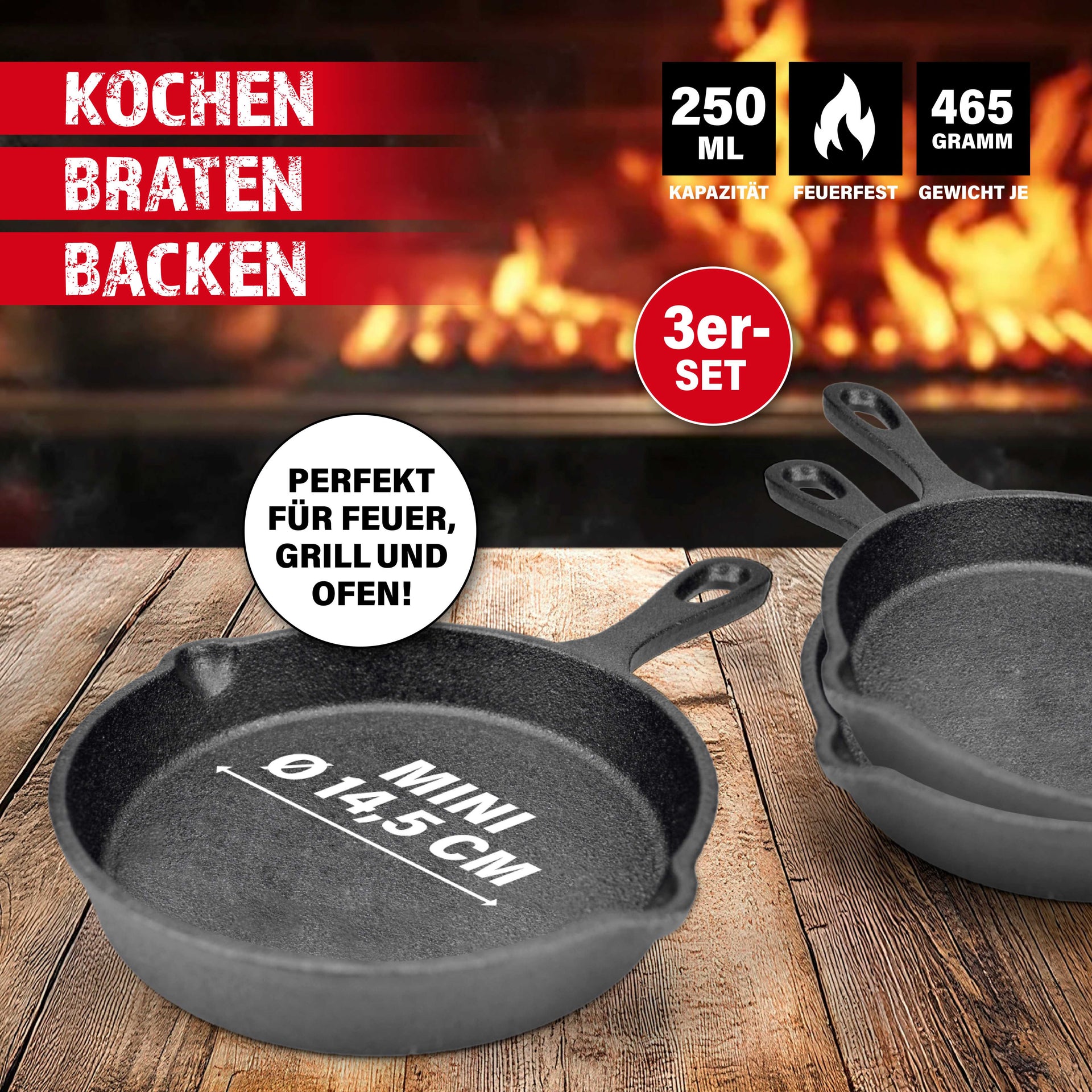 BBQ Boss Pfännchen 3er-Set