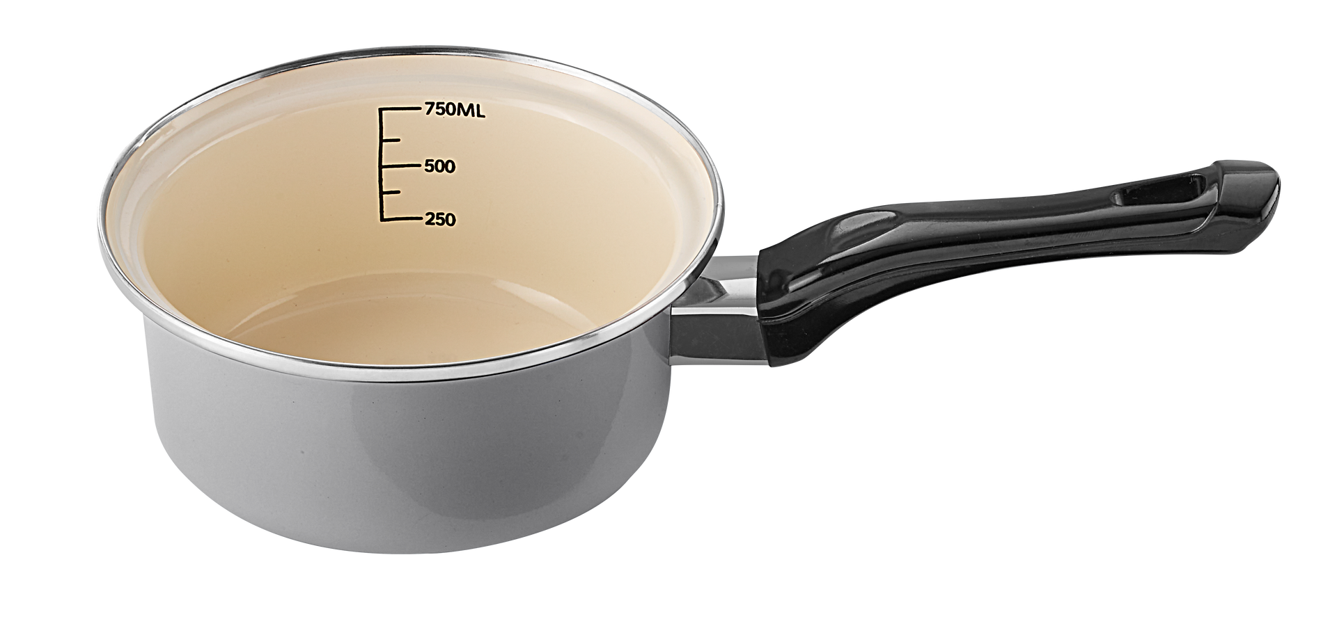 Ceraflon Emaille Stielkasserole 16cm, cool grey