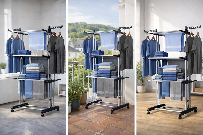 Clever Clean Turmwäscheständer XXL, silber-3