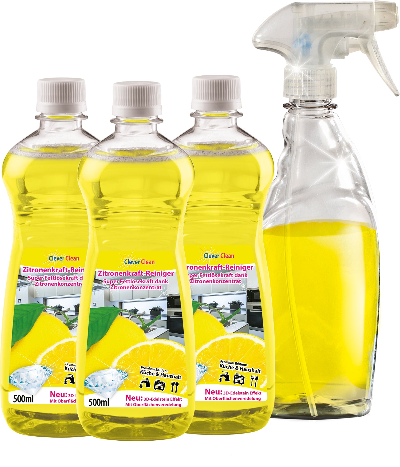 Clever Clean Zitronenkraftreiniger 5-tlg.