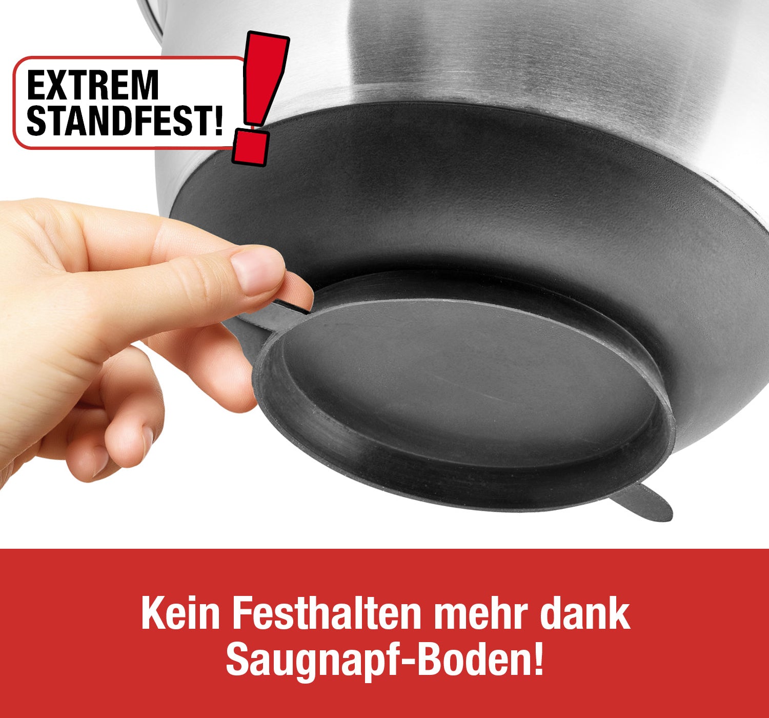 Cucinova 2er Set Edelstahlrührschüssel Set 18 cm und 22 cm mit Saugnapf