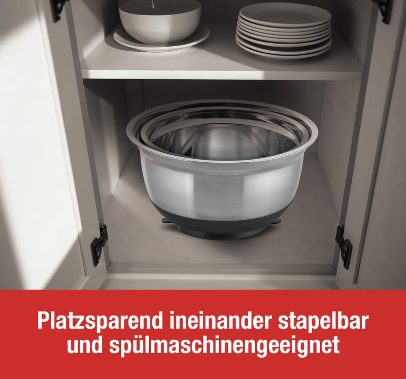 Cucinova 2er Set Edelstahlrührschüssel Set 18 cm und 22 cm mit Saugnapf-6