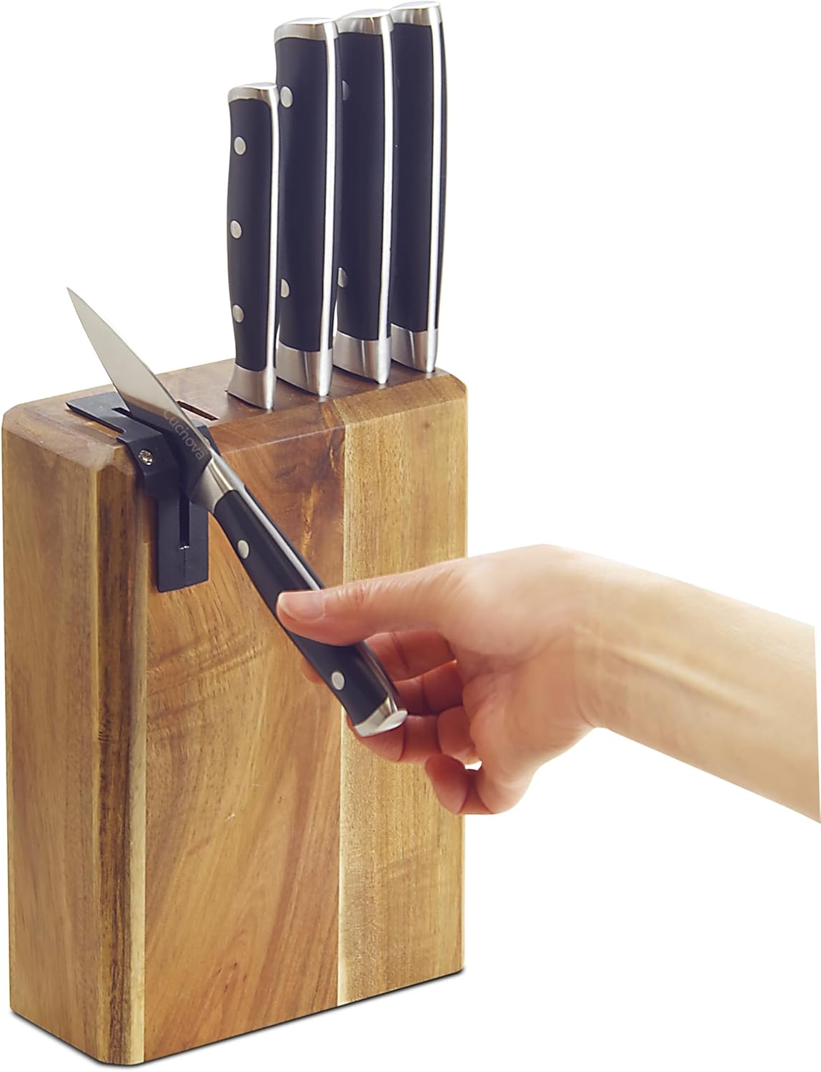 Cucinova Messerblock mit 5 Messern plus integriertem Messerschärfer-1