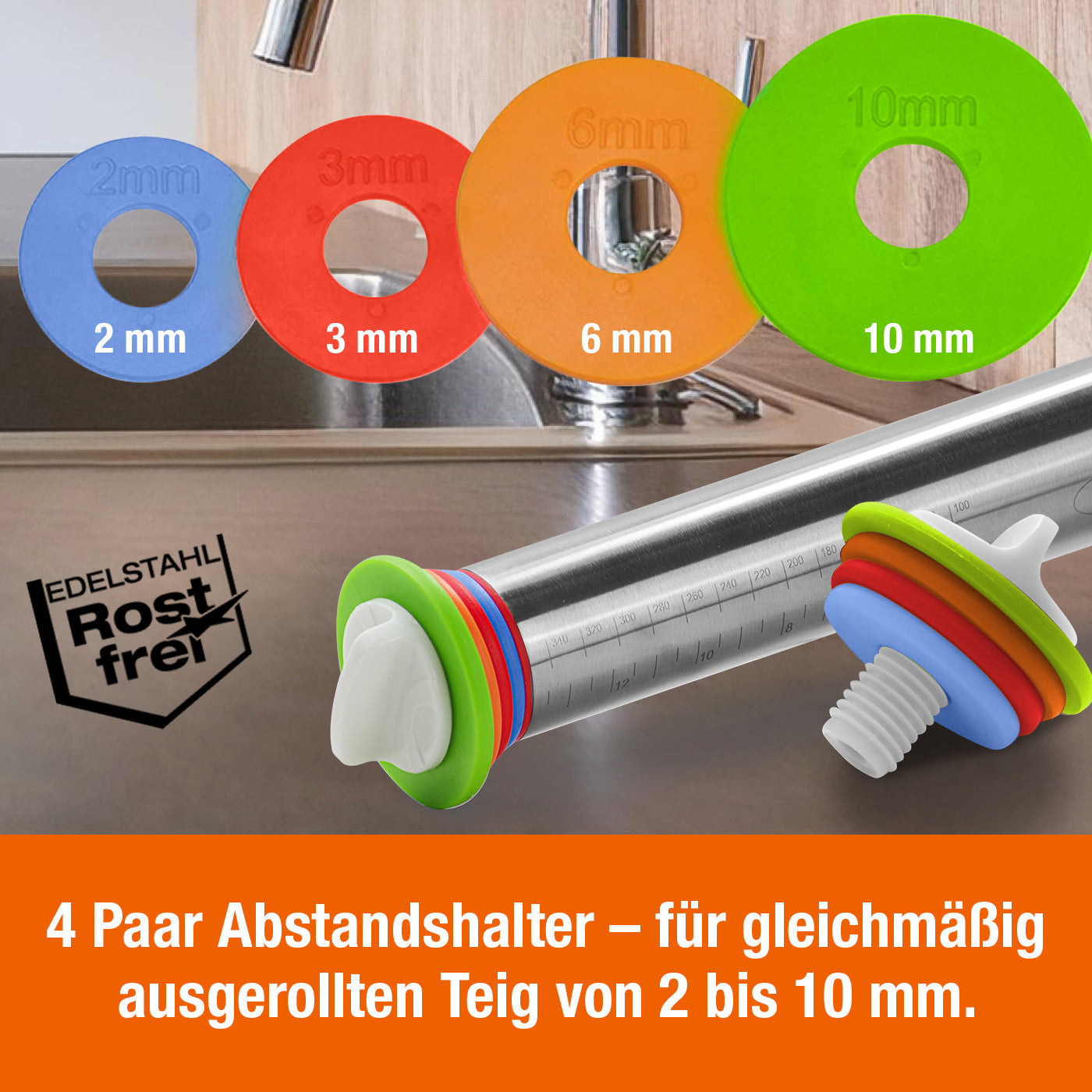 Cucinova verstellbare Teigrolle – Bild 3