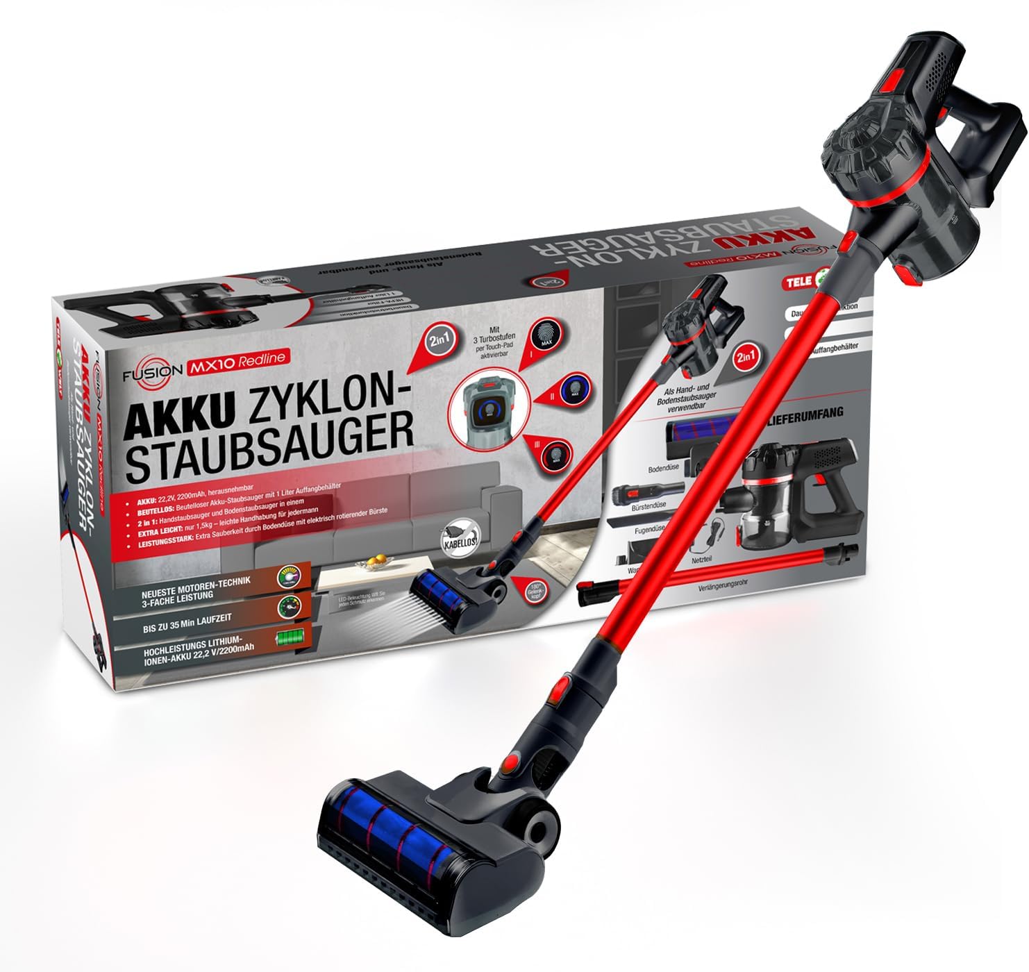Fusion MX 10 Redline Akku Zyklonsauger-1