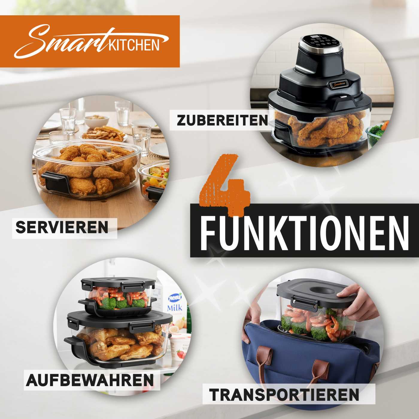 Smart Kitchen 4 in 1 Glass Air Cooker-4