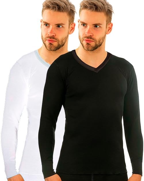 Smart Tex Thermoshirt 2er Set schwarz/weiß Herren, Gr. XL/2XL in COB-1
