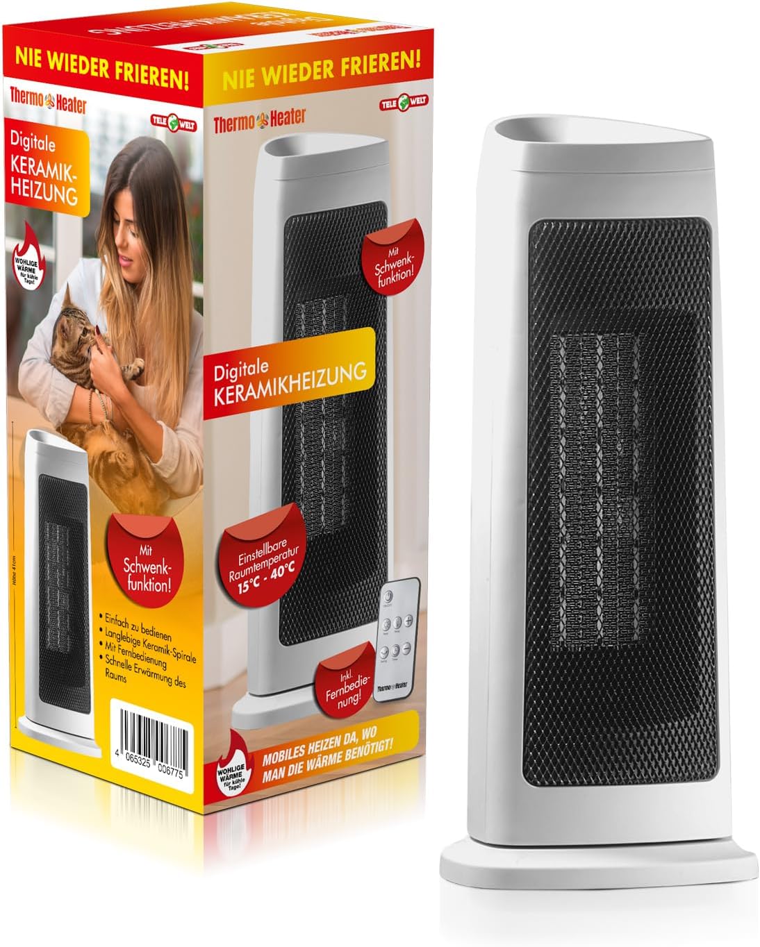 Thermo-Heater Digitale Keramikheizung weiß, mit Fernbedienung-1
