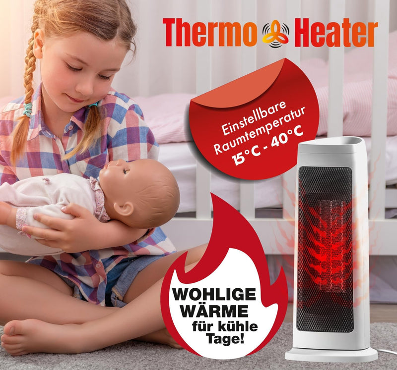 Thermo-Heater Digitale Keramikheizung weiß, mit Fernbedienung-6