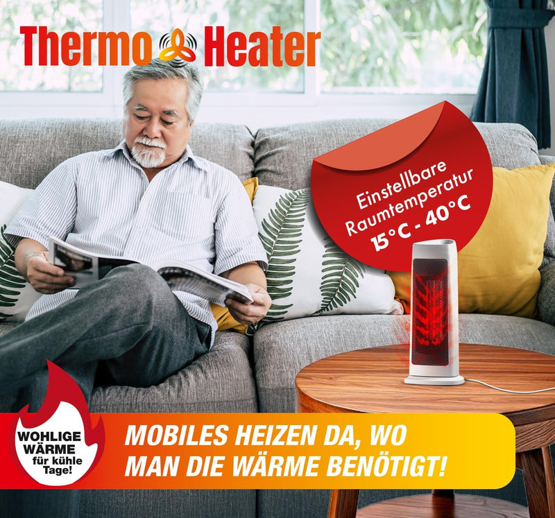 Thermo-Heater Digitale Keramikheizung weiß, mit Fernbedienung-7